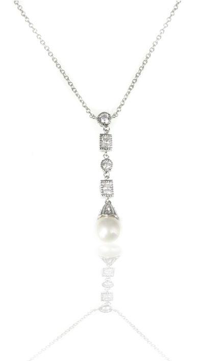 Pearl Drop Silver Necklace - DT Jewelry Store