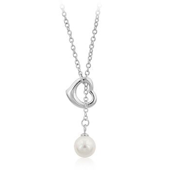 Heart Pearl Drop Necklace From DT Jewellery Store
