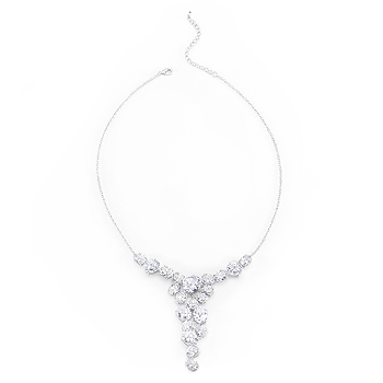 Formal Bejeweled CZ Bib Necklace