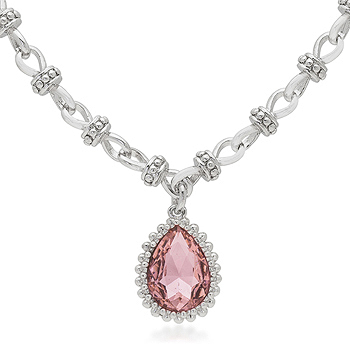Pink Solitaire Vintage Necklace 7.8 CT