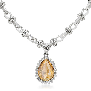 Champagne Solitare Vintage Necklace 7.8 CT