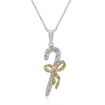 Candy Cane CZ Pendant From DT Jewellers