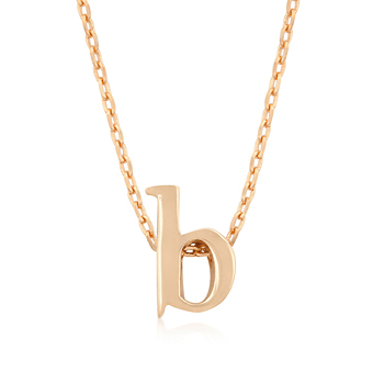 Rose Gold Initial B Pendant - DT Jewelers