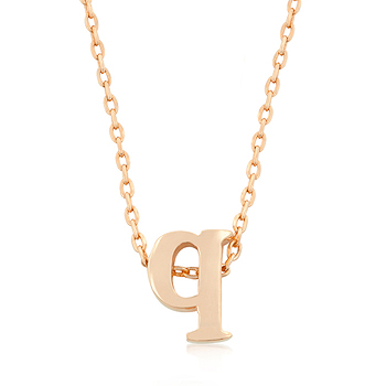 Rose Gold Intiial Q Pendant - Designer Gifts from DT