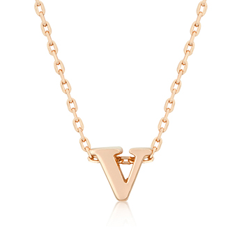Rose Gold Initial V Pendant - Jewelry Sale