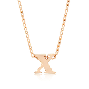 Rose Gold Initial X Pendant - Jewelry Shop