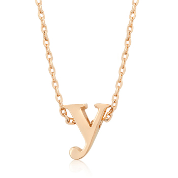 Rose Gold Initial Y Pendant - A Gift with Passion