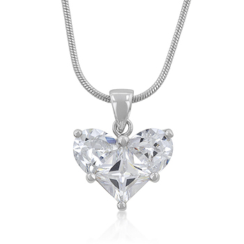 Classic Clear Heart Pendant - Perfect Jewellery Gift