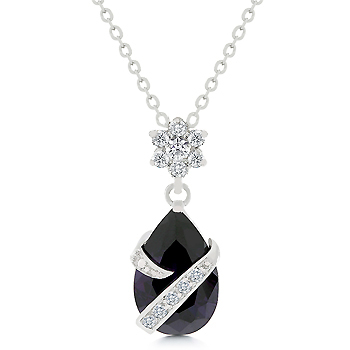 Contemporary Wrapped Amethyst CZ Pendant