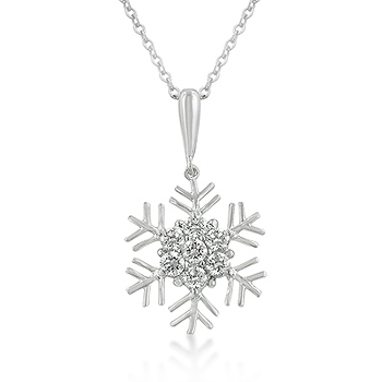Symbolic Snowflake Cubic Zirconia Pendant