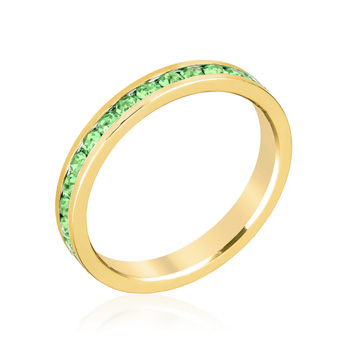 Eternity Stylish Stackables Peridot Crystal Gold Ring .35 CT