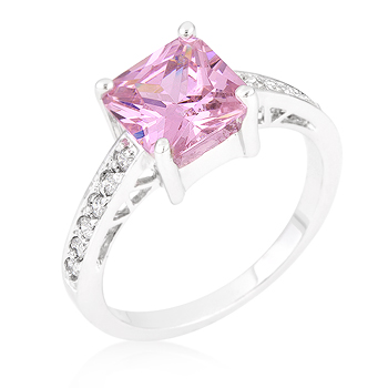 Engagement Princess Pink Ring 2.1 CT