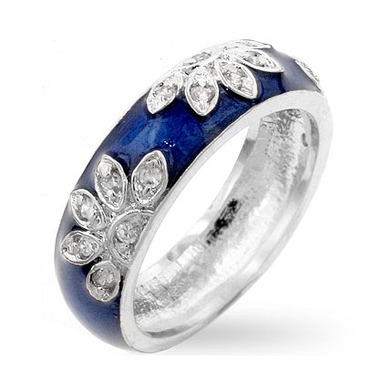 Enamel CZ Leaf Ring - A Gift with Passion