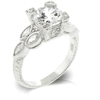 Bella .925 Sterling Silver Vintage Engagement Ring Under $100