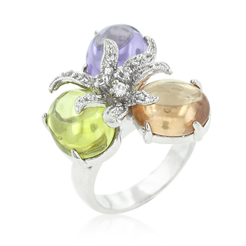 Triple Bead Floral Ring From DT Jewellery Store