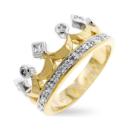 Two Tone Crown Ring From DT Jewellers
