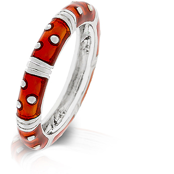 Marble Dark Red Enamel Stacker Ring