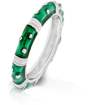 Marbled Dark Green Enamel Stacker Ring