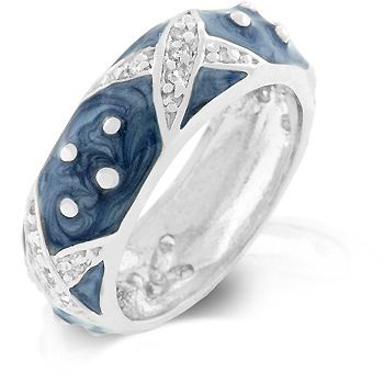 Marbled Blue Enamel Ring Designer Jewelry Store