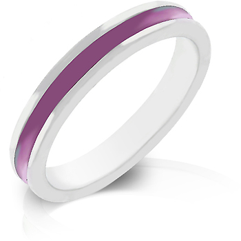 Fuchsia Enamel Eternity Wedding Ring