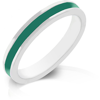 Green Enamel Eternity Wedding Ring