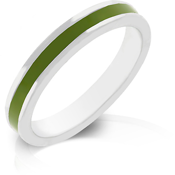 Olive Green Enamel Eternity ring