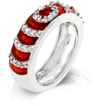Garnet Enamel Ripple Ring - Jewelry Sale
