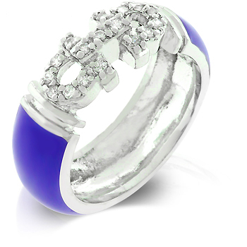 Purple Enamel CZ Ring - DT Jewelry Store