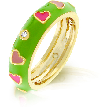 Tropical Enamel Hearts Ring - Designer Gifts from DT