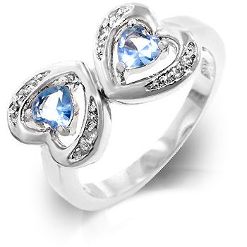 Fashion Mirrored Hearts Ring