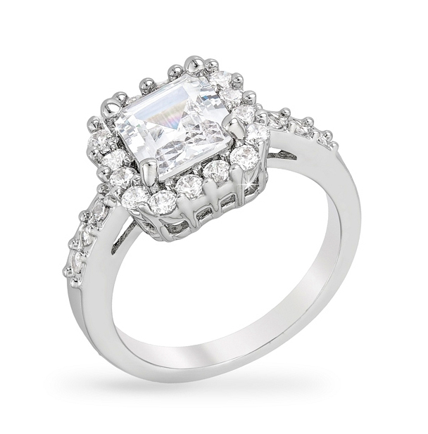 Royal Ball Pave 4.2 CT Princess Engagement Ring