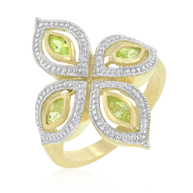 Floral Apple Green Luxe Ring