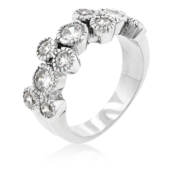 Coral Bezel CZ Ring Designer Jewelry Store
