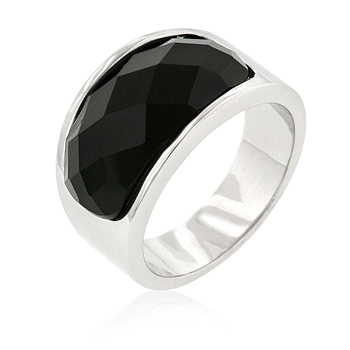 Onyx Block Cocktail Ring - Unique Design Jewelry