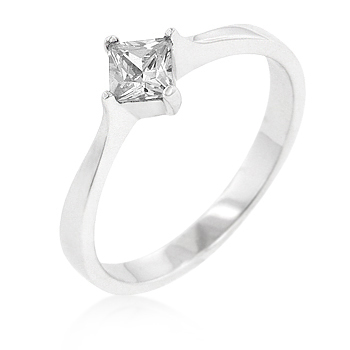 Princess Cut Solitaire Engagement Ring Classic Petite Design
