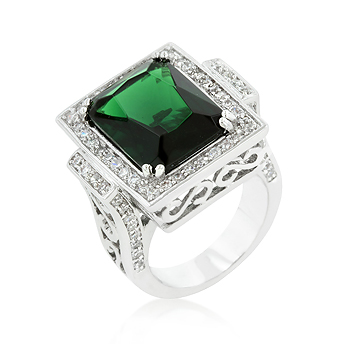 Emerald Classic Cocktail Ring
