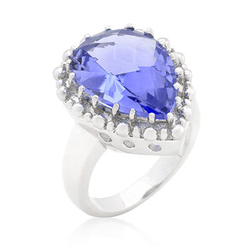 Fashion Solitaire Light Purple Cocktail Ring 8 CT