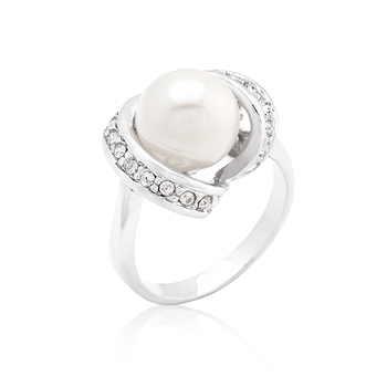 Wedding Single Pearl Cocktail Ring