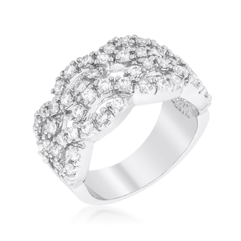 Fashion Braided CZ Eternity Wedding Ring 7.5 CT CZ