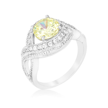 Light Green Swirling Cocktail Ring 1.78 CT