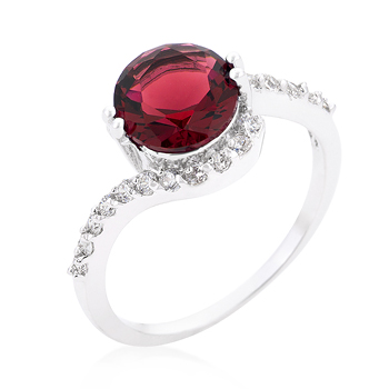 Fashion Red Swirling Engagement Ring 2.6 CT