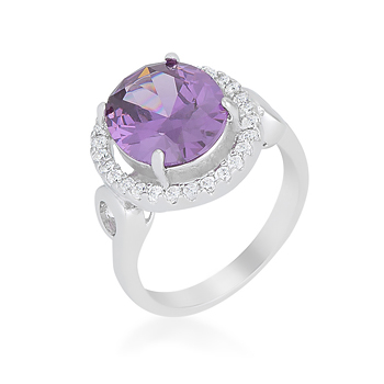 Amethyst Halo Cocktail Ring 4.76 CT