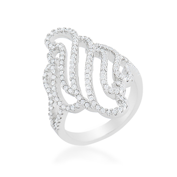 Cocktail Micro-Pave Swirling Statement Ring .68 CT