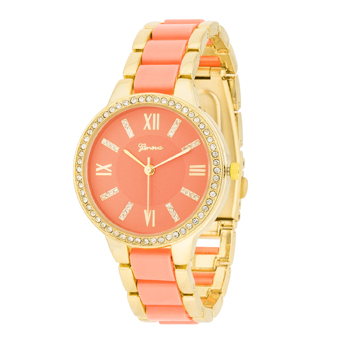 Coral Gold Crystal Watch