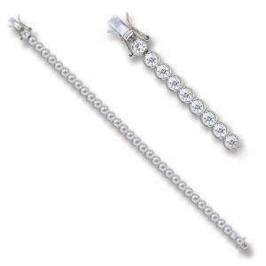 Silver Tone Fashion Bracelet Clear CZ