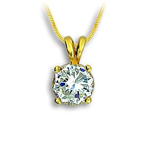 14K Yellow Gold Plated Fashion Necklace Clear CZ
