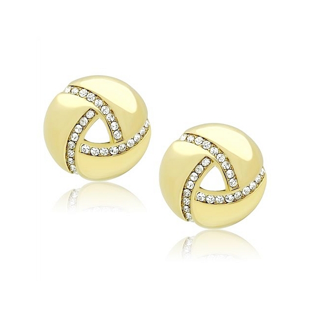 14K Gold Plated Fashion Earrings Clear Crystal