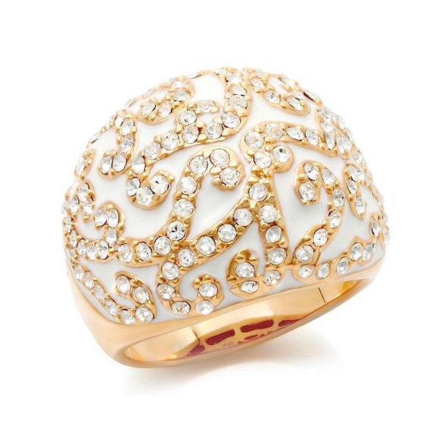 Rose Gold Plated Fashion Ring Clear Crystal