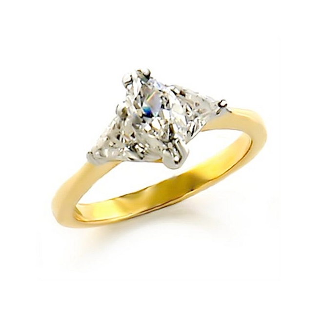 Exquisite Two Tone Fashion Ring Clear CZ