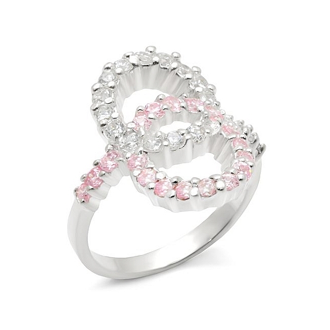 Sterling Silver .925 Ring Rose CZ